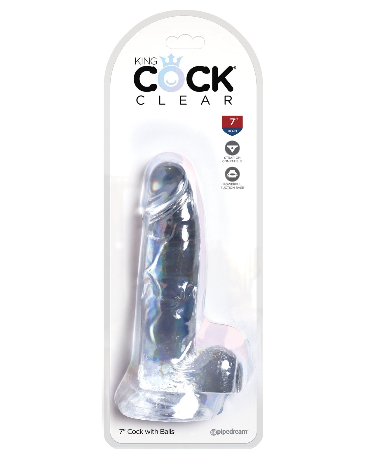 King Cock Clear 7&quot; Cock w/Balls