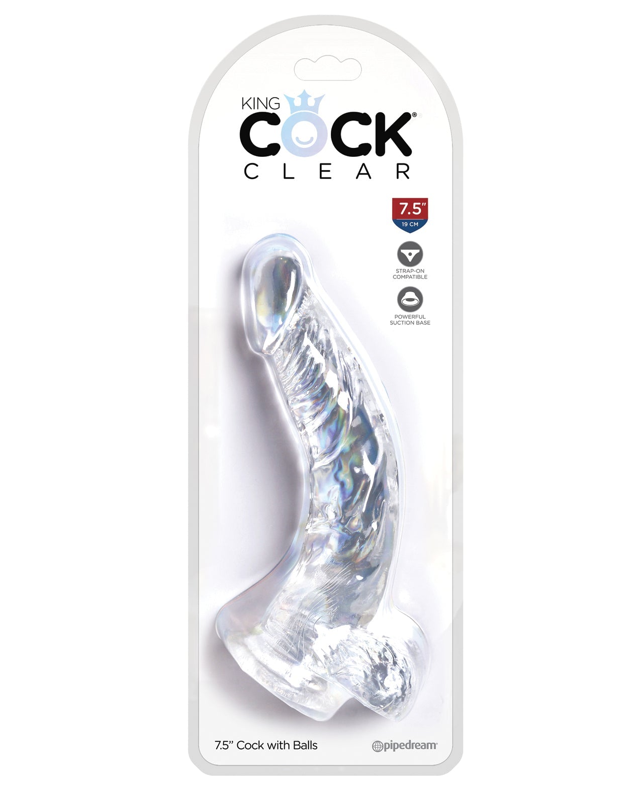 King Cock Clear 7.5&quot; Cock w/Balls
