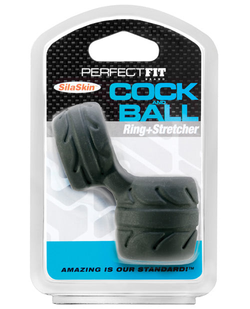 Perfect Fit SilaSkin Cock &amp; Ball Ring - Black