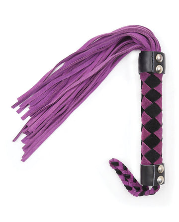 Plesur 15&quot; Leather Flogger - Purple