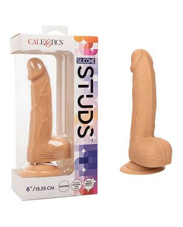 Silicone Studs 6&quot; Dildo - Ivory