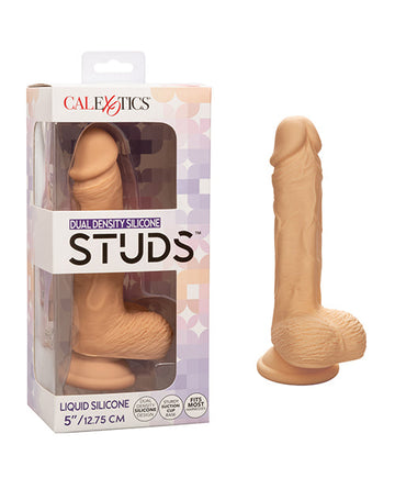 Studs Dual Density Silicone 5&quot; Dildo - Ivory