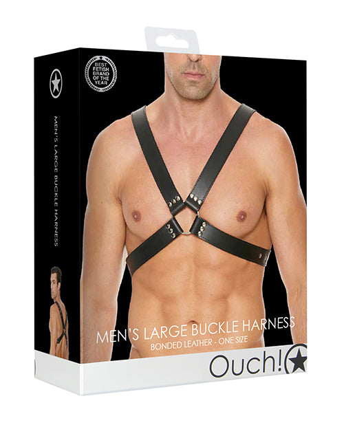 Shots Ouch Men&#039;s Large Buckle Harness - Black