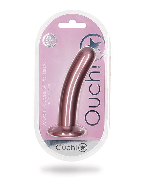 Shots Ouch 6&quot; Smooth G-Spot Dildo - Rose Gold