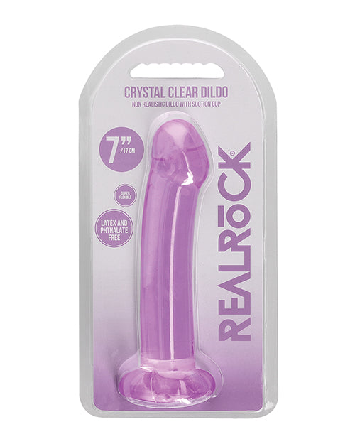 Shots RealRock Crystal Clear 7&quot; Dildo  - Purple