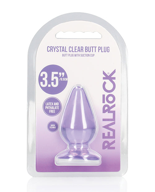 Shots RealRock Crystal Clear 3.5&quot; Anal Plug - Purple