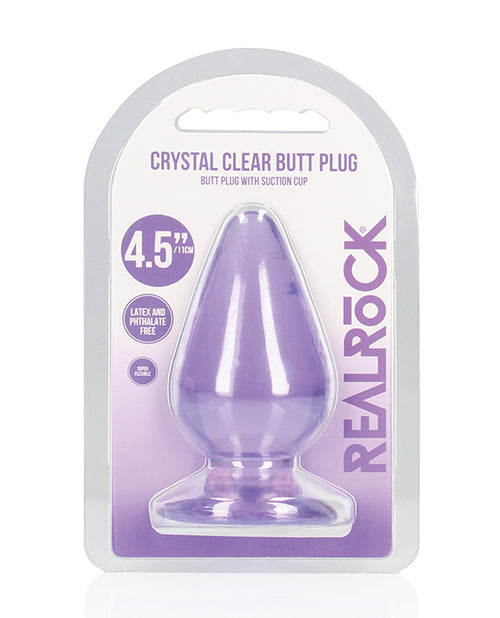 Shots RealRock Crystal Clear 4.5&quot; Anal Plug - Purple