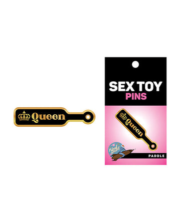Wood Rocket Sex Toy Queen Paddle Large Pin - Black/Gold