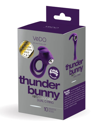 VeDO Thunder Bunny Rechargeable Dual Ring - Perfectly Purple