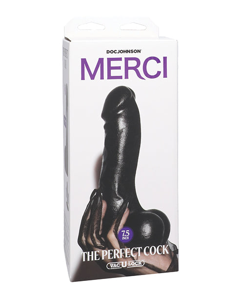 Merci The Perfect Cock 7.5&quot; Vac-U-Lock Suction Cup - Black
