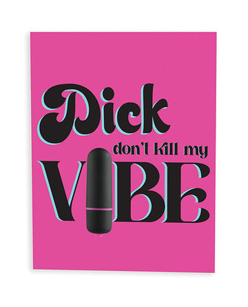 Dick Don&#039;t Kill My Vibe Naughty Greeting Card w/Rock Candy Vibrator &amp; Fresh Vibes Towelettes