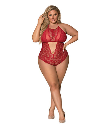 Sugar &amp; Spice Teddy w/Snap Crotch Red QN