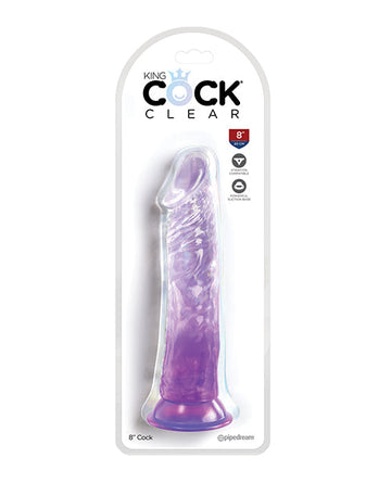 King Cock Clear 8&quot; Cock - Purple
