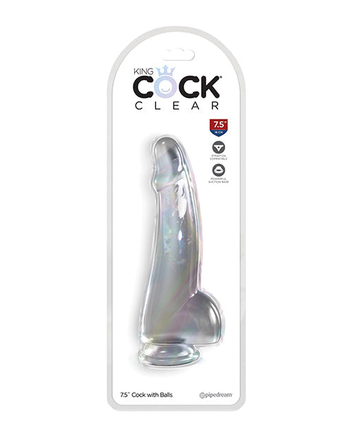 King Cock Clear 7.5&quot; Cock w/Balls - Clear