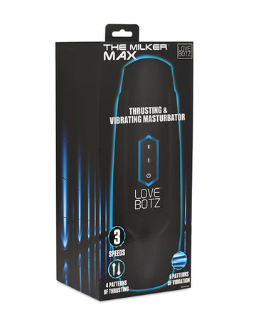 LoveBotz The Milker Max 14X Thrusting &amp; Vibrating Masturbator - Black